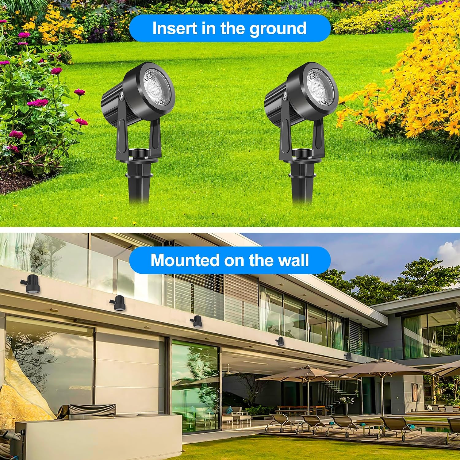Thumbnail 5 de NATPOW Garden Lights mains powered 5V spotlights for lawn 🌳