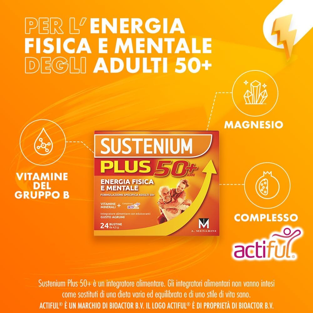 Detalle 2 de Sustenium Plus 50+ integratore energizzante 2 confezioni 💊