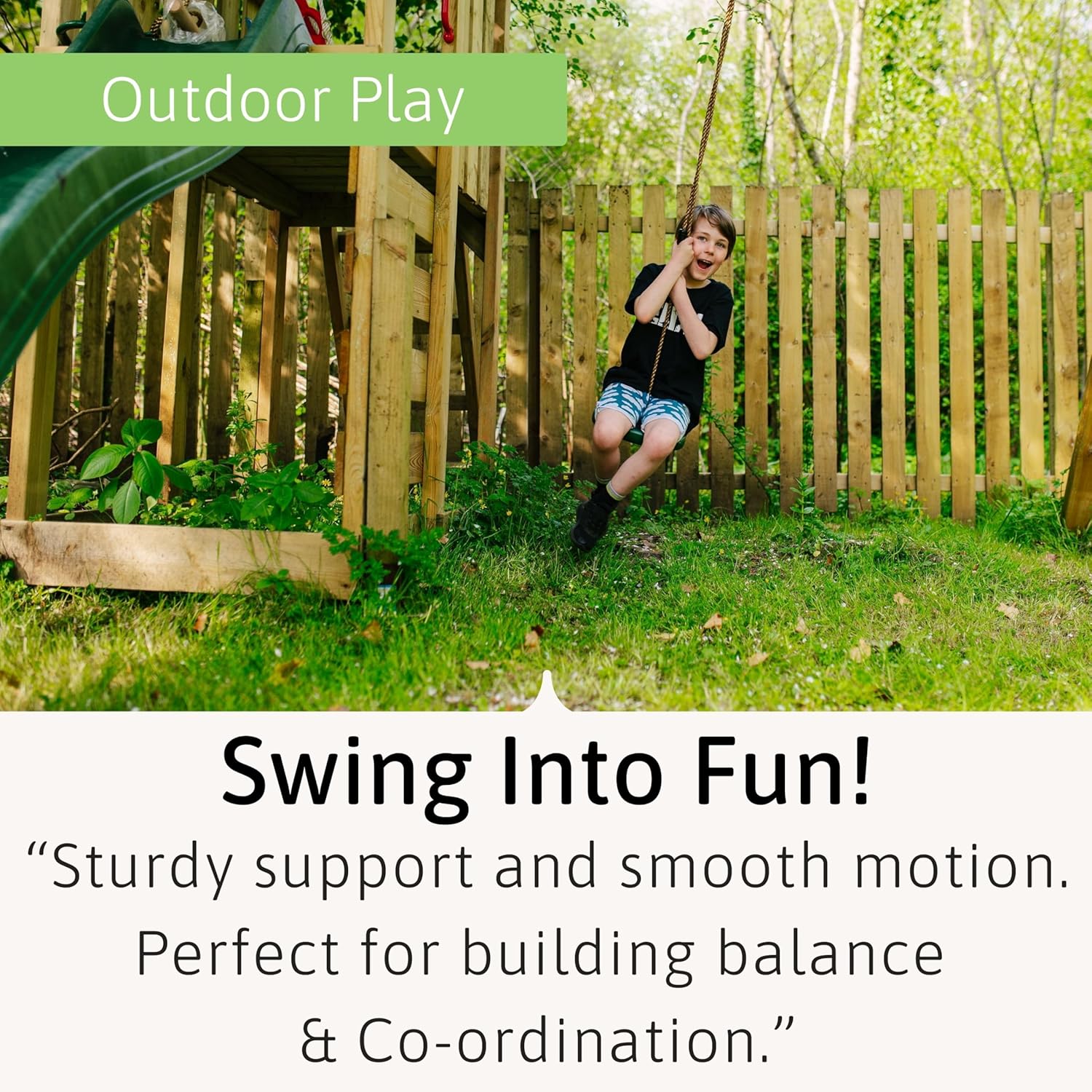 Detalle 2 de Jaques of London Button Swing Set for Kids (Outdoor Garden Swing Seat)