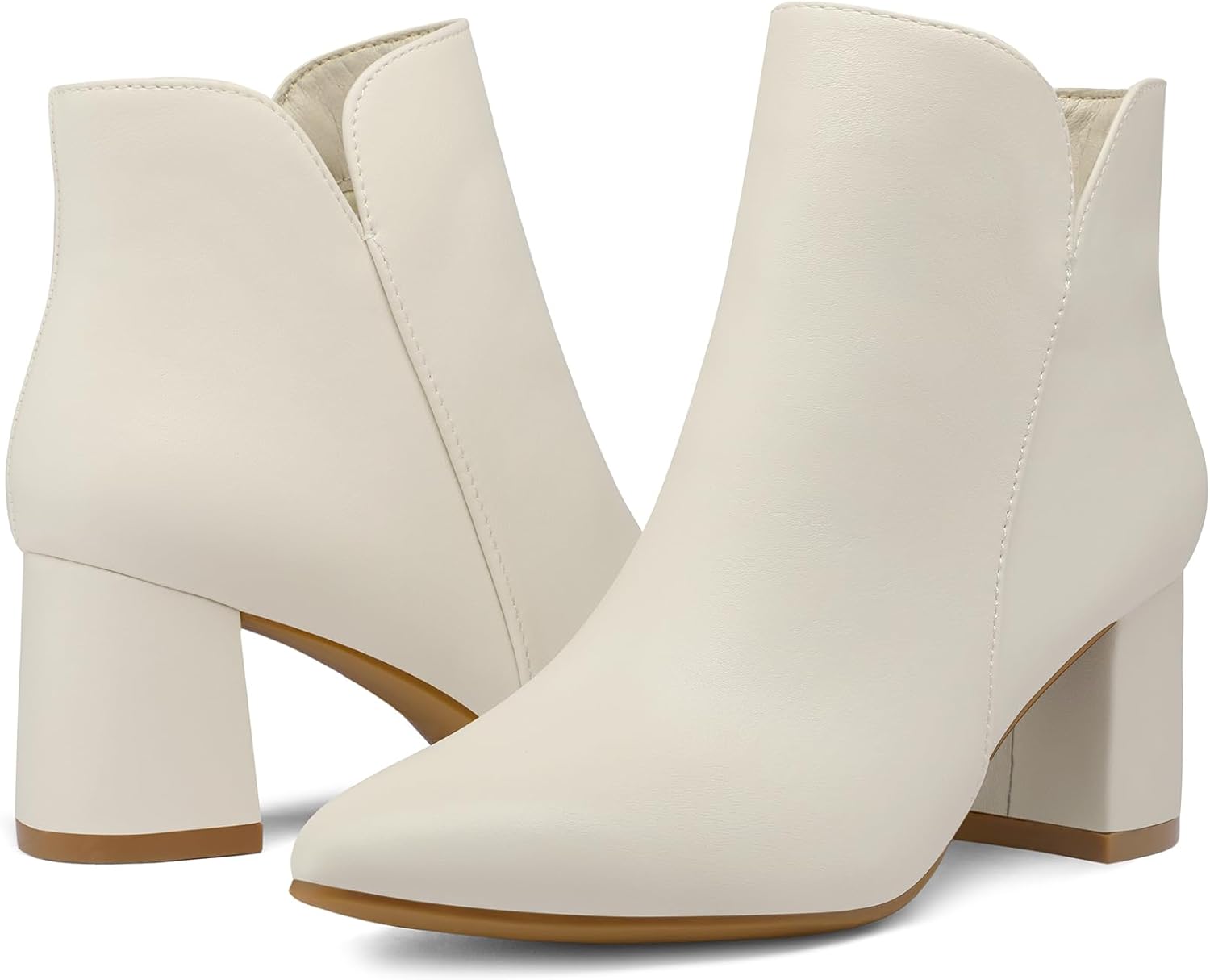 Detalle 2 de mysoft Women's Ankle Boots, 2.5-Inch Block Heel, Pointed Toe, Side Zip