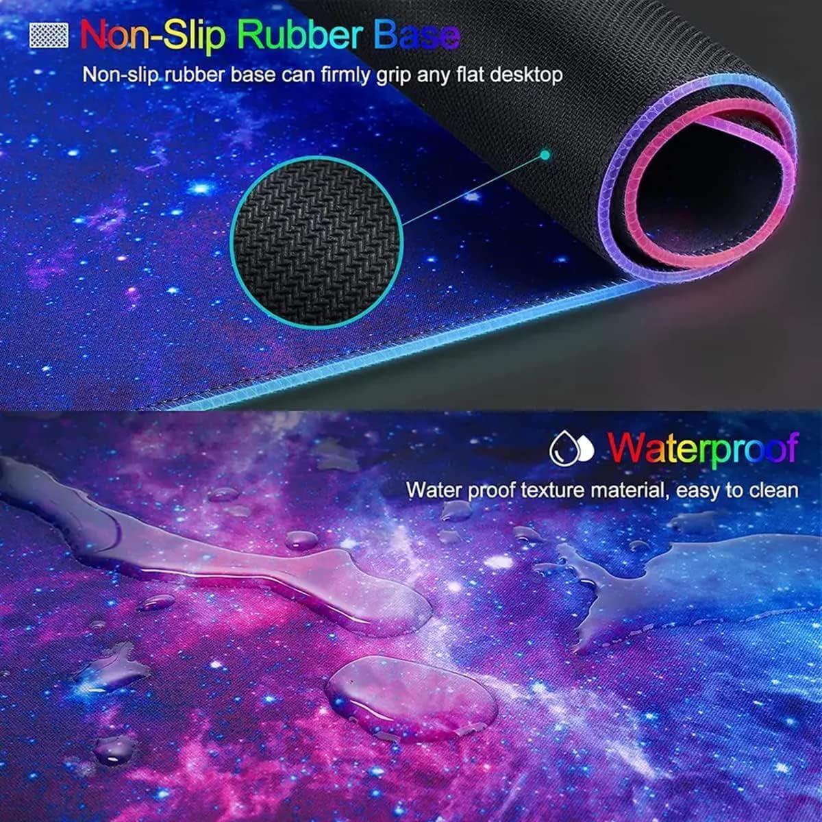 Detalle de RGB Gaming mouse pad 800x300 LED