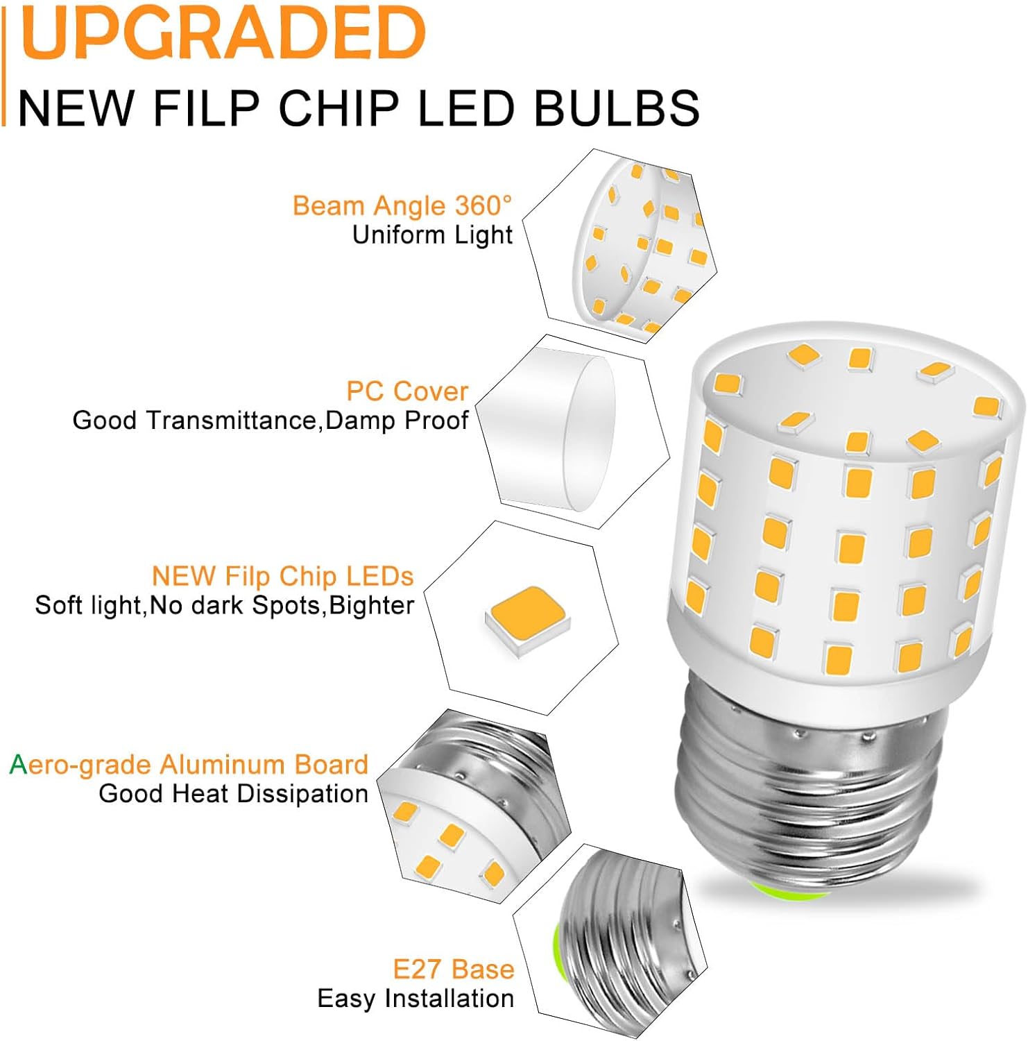 Thumbnail 2 de TZHILAN E27 LED Lampe – Ersatz für Osram 60W Halogenlampe, 6W, 806 lm, Warmweiß, E27, 6er-Pack