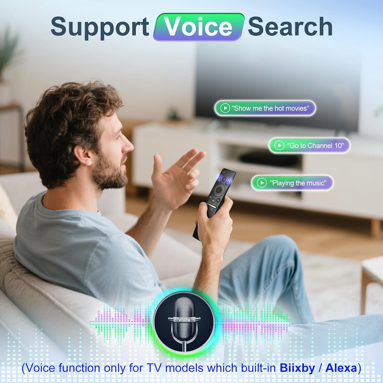 Thumbnail 4 de YOSUN Vocale Telecomando per Samsung TV – compatibile con Samsung Voice TV Originale