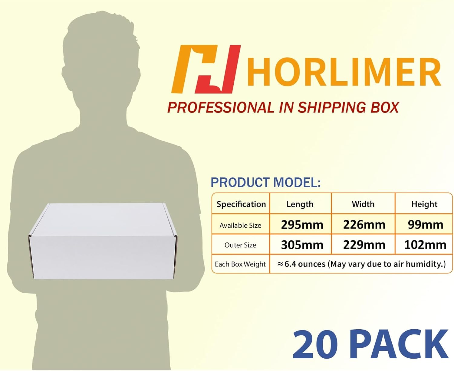 Thumbnail 1 de HORLIMER 20 Pack 12x9x4 inch White Corrugated Shipping Boxes