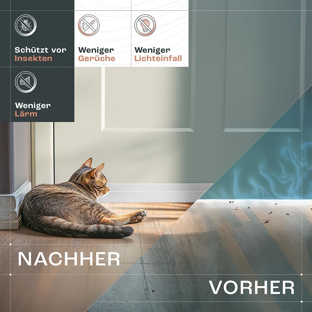 Detalle de Zugluftstopper 100 cm Weiß Türdichtung selbstklebend 🪟