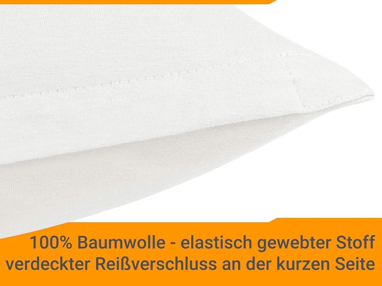 Detalle de npluseins 2er Pack Federe Jersey di Cotone 80x80 cm, Bianco – Set da 2