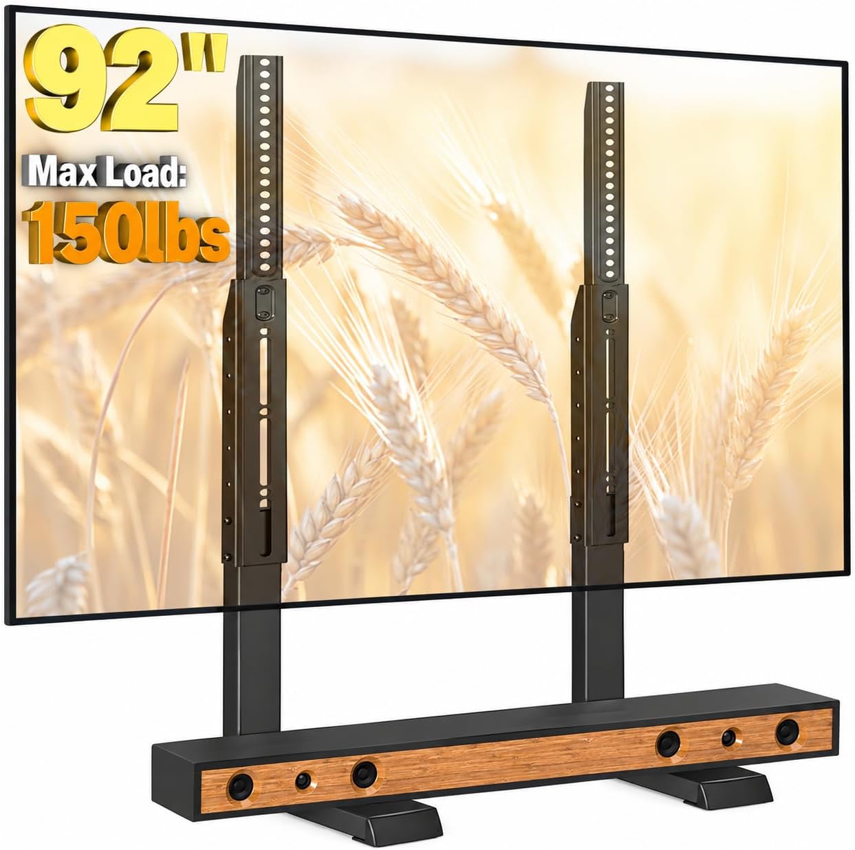 Detalle de 5Rcom UT3004 Tabletop TV Stand, Height Adjustable, 150-lb Capacity