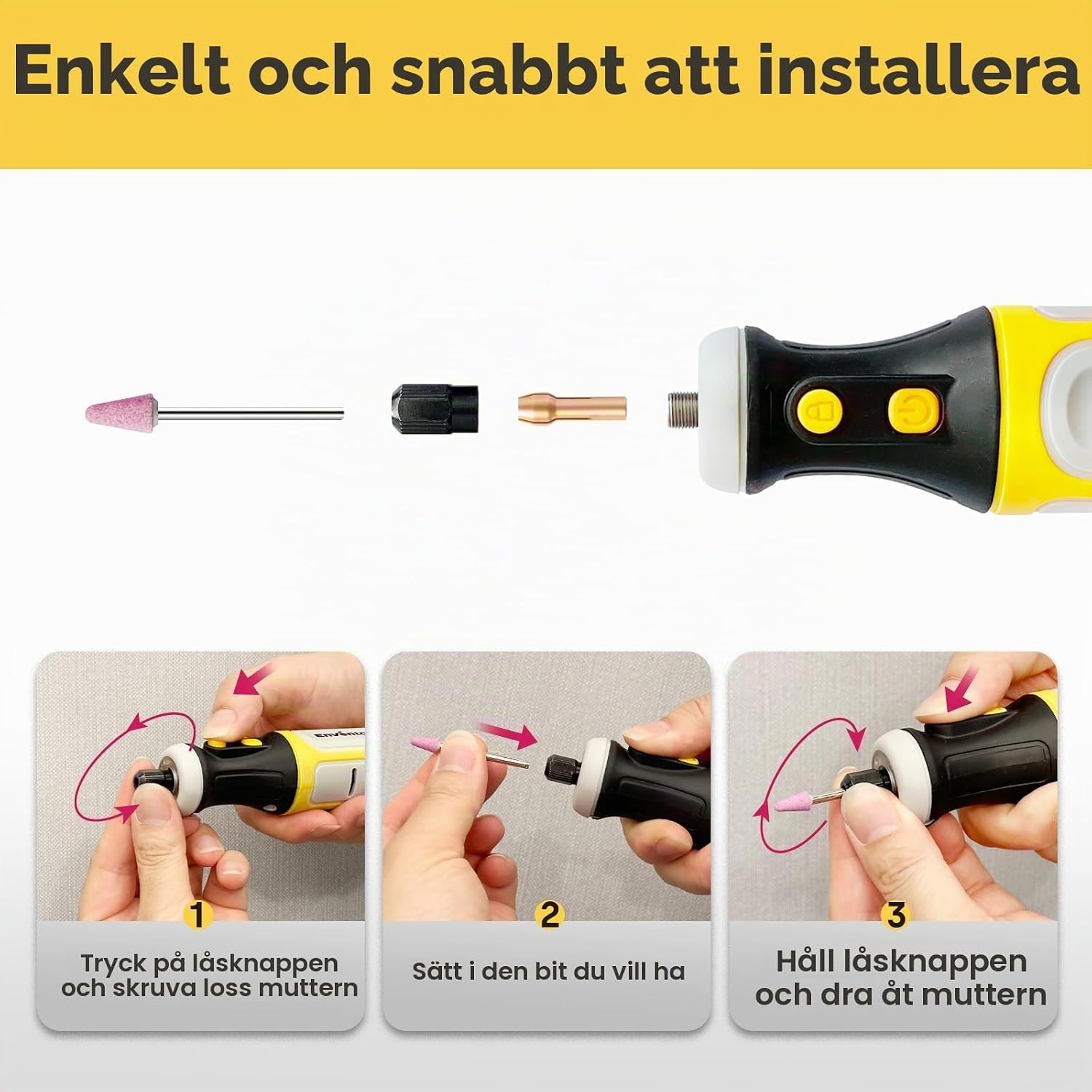 Detalle 1 de Enventor 94702 batteridrivet multiverktyg, 8 V, 5 hastigheter och 80 tillbehör