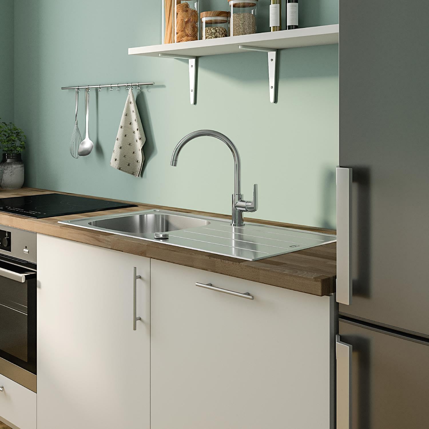 Thumbnail 6 de GROHE Start Flow Küchenarmatur 31555001 mit hohem Auslauf und 360° Schwenkbereich (chrom)