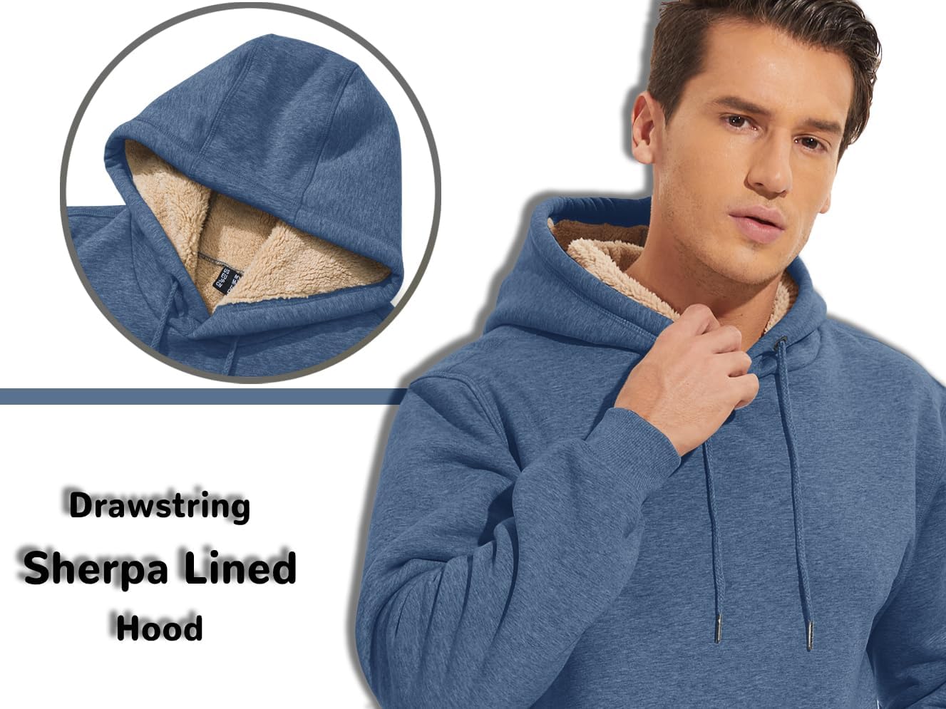 Thumbnail 3 de TACVASEN Men's Sherpa-Lined Pullover Hoodie with Kangaroo Pocket