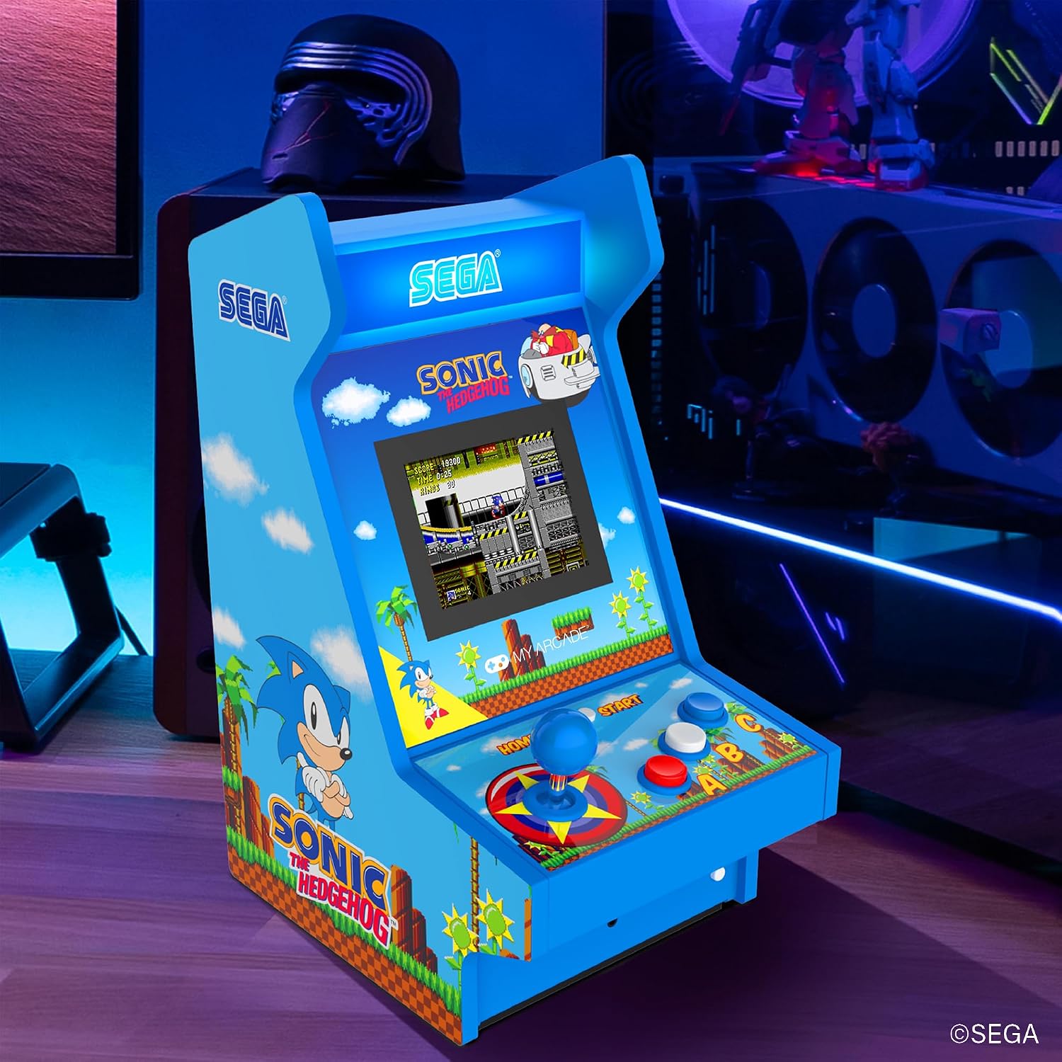Detalle de My Arcade ソニック・ザ・ヘッジホッグ マイティプレイヤー 卓上型ゲーム機、3.5インチ縦型画面・充電式