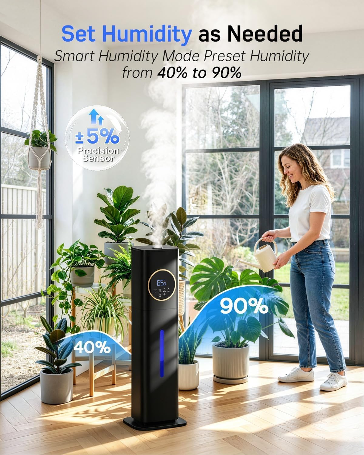 Detalle de Lacidoll MH-2303B1 8L Ultrasonic Humidifier, Top-Fill, 800 sq. ft.