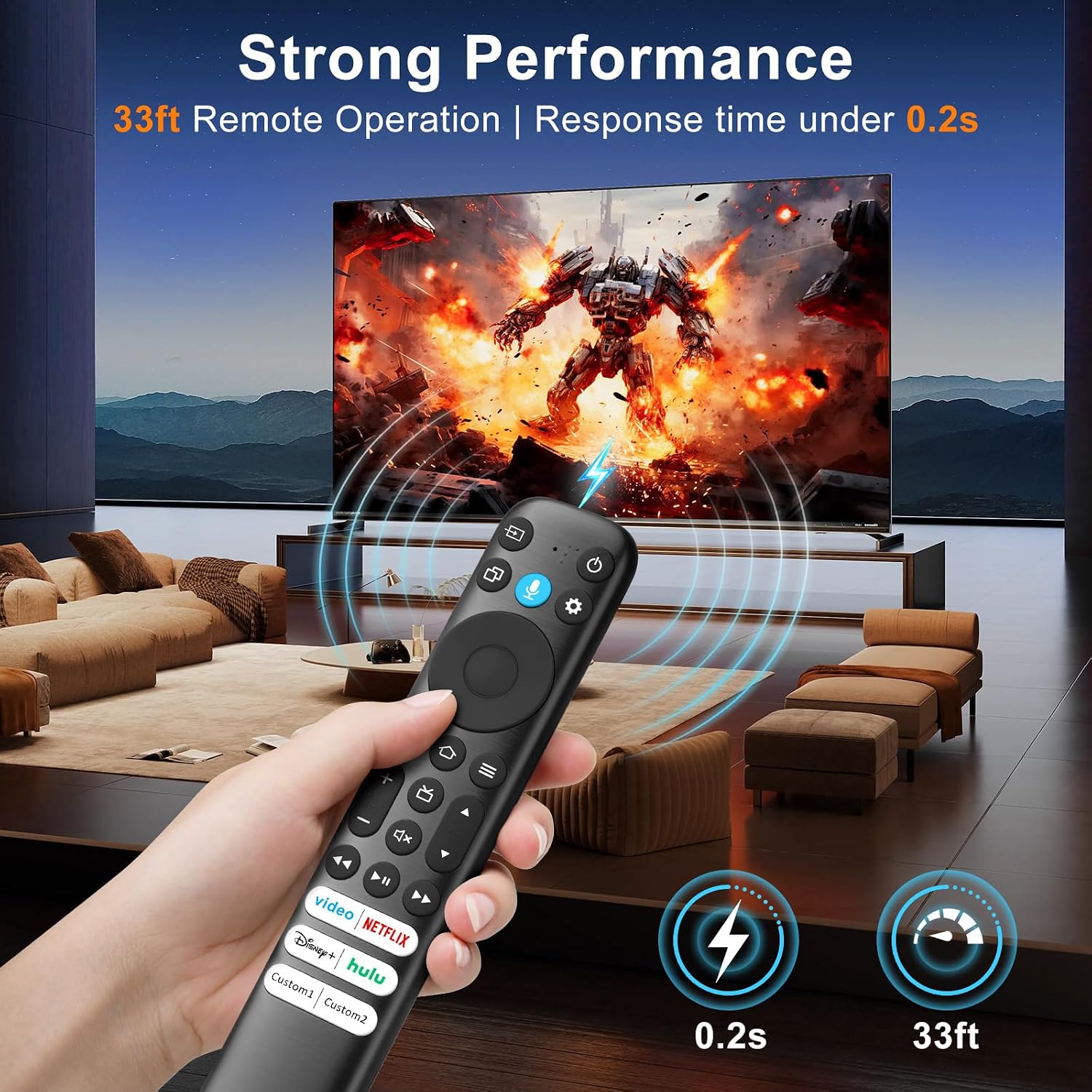 Detalle de Voice Remote Only for TCL-FiReSmart TV 4k QLED/UHD/QD-Mini LED Series RC813B