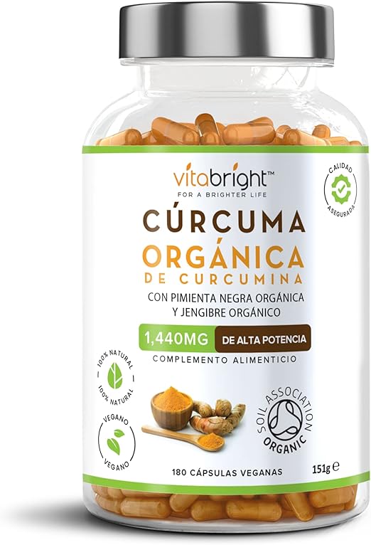Detalle de VitaBright Curcuma con Jengibre y Pimienta Negra 🧡