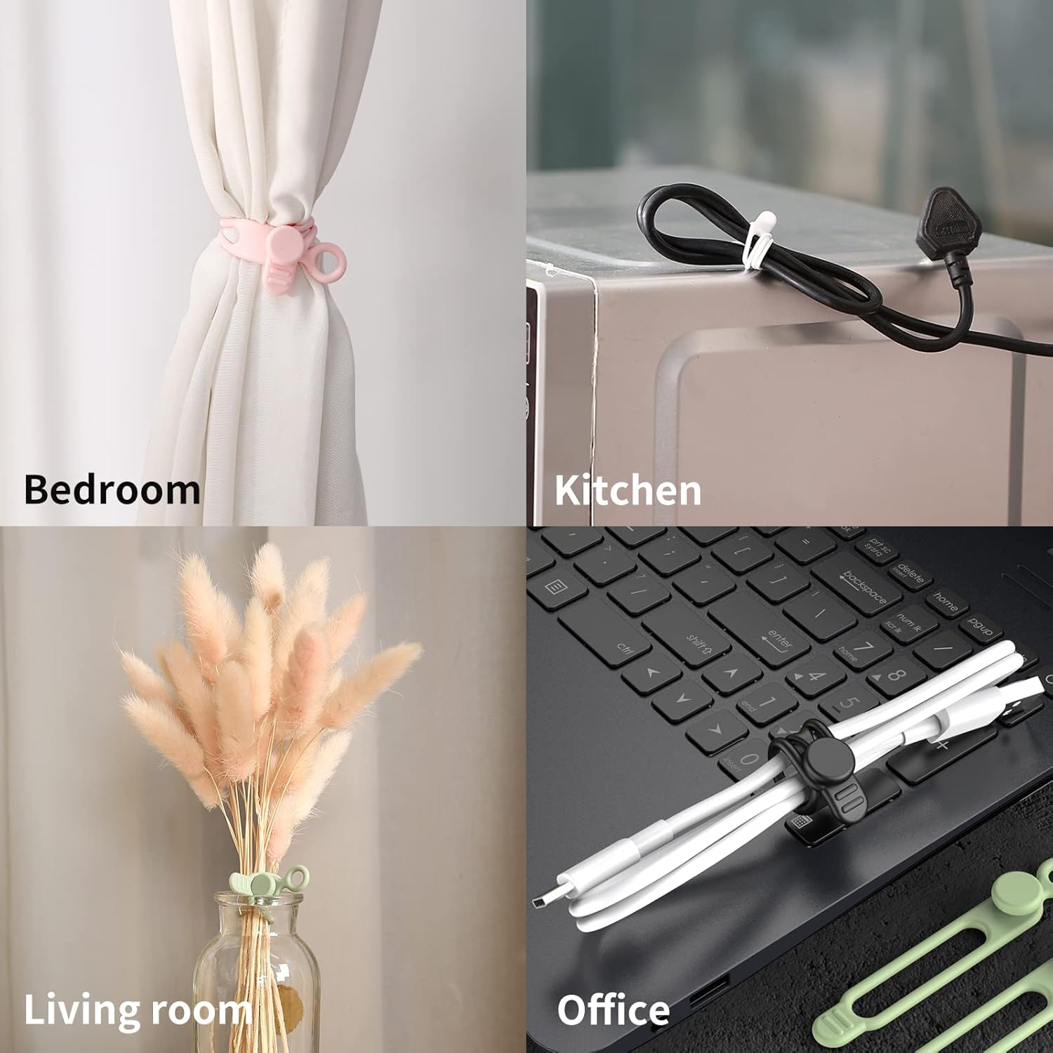 Thumbnail 4 de UMUST [20Park] UMUST Silicone Cable Ties Reusable Cable Management Organizer (20-pack, 4 colors)