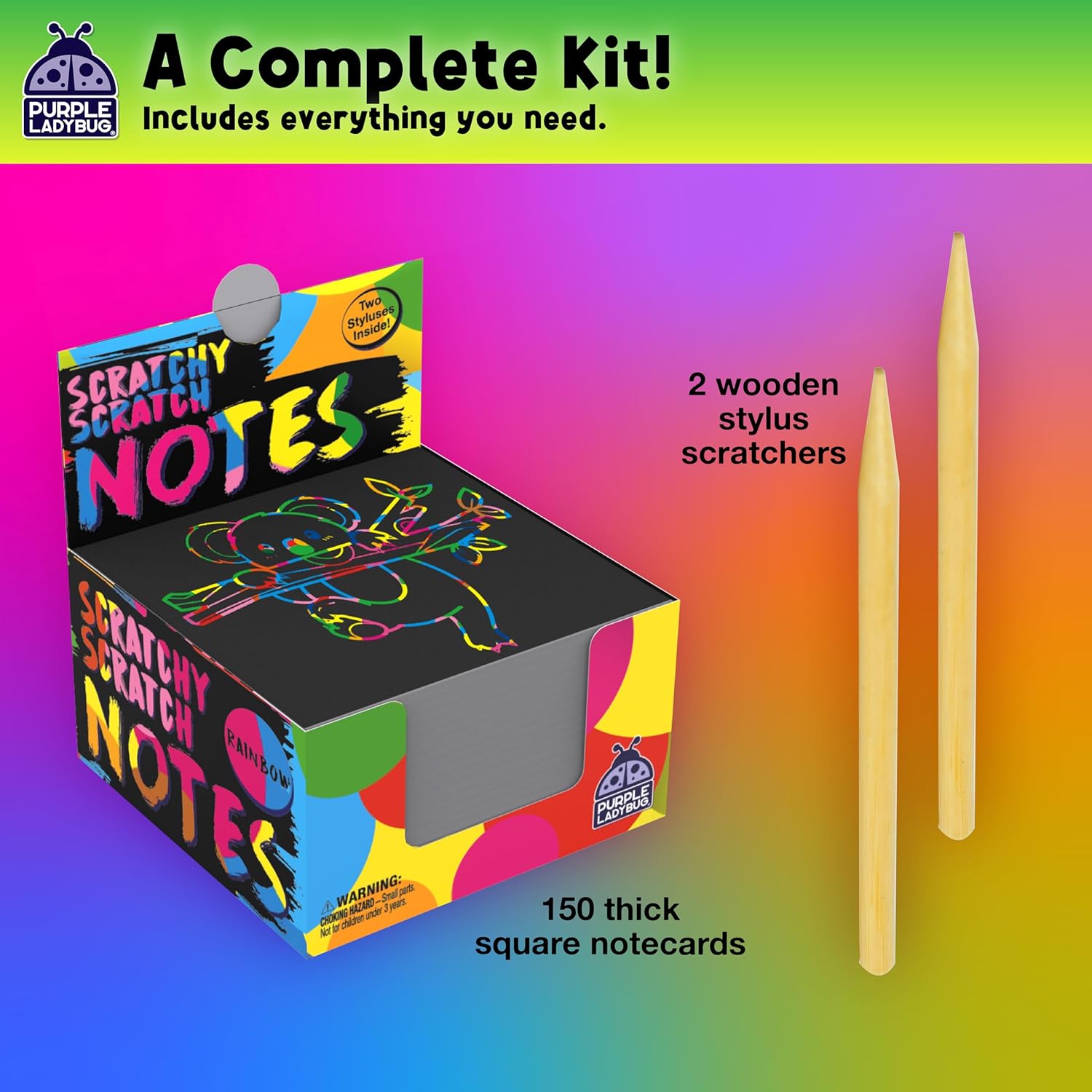 Thumbnail 2 de Scratch Art Mini Notes 150 Pack 🎨