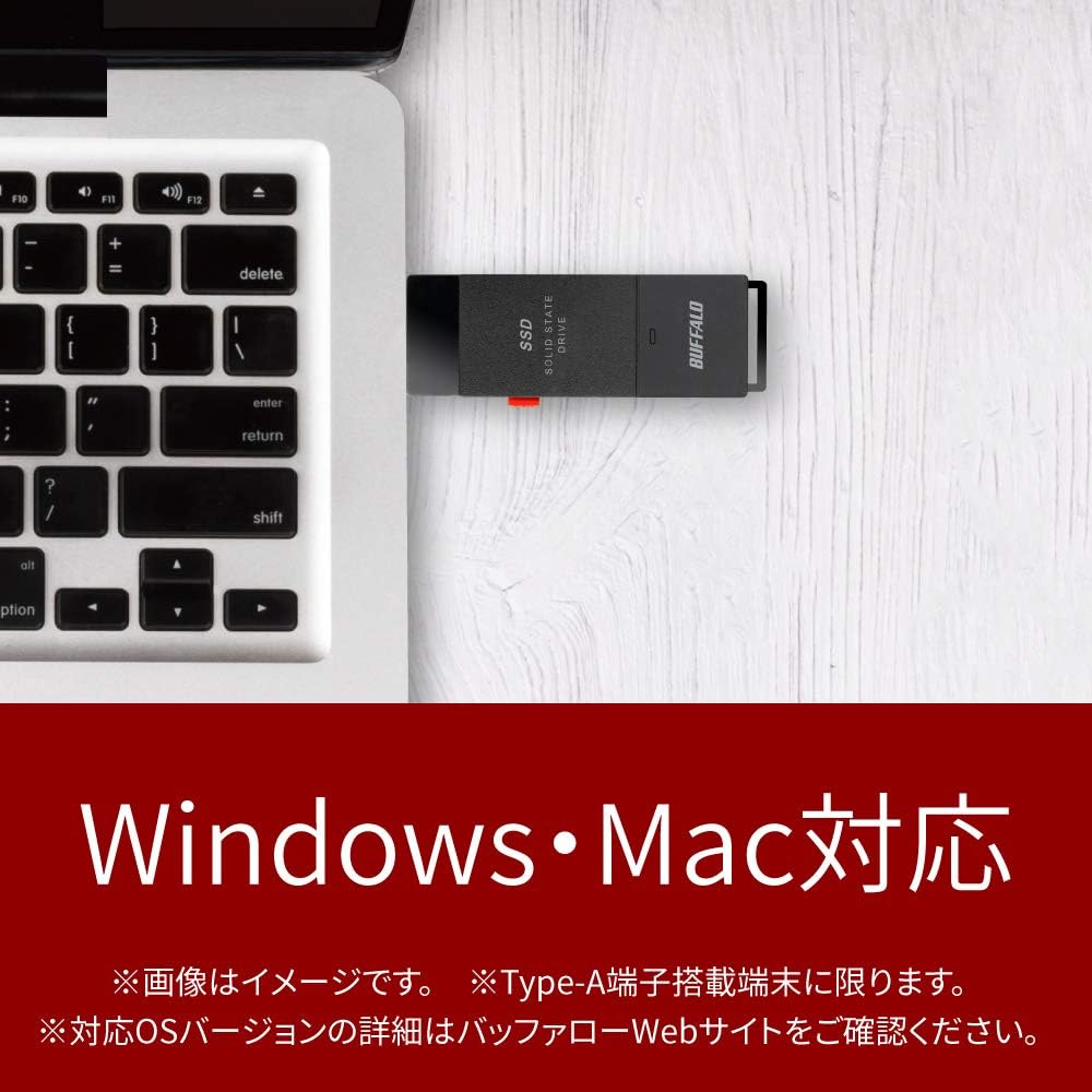 Detalle de バッファロー SSD-PUT500U3-B/N ポータブルSSD 500GB USB 3.2 Gen 1・ブラック