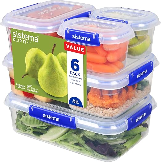 Detalle de KLIP IT PLUS Sistema de Recipientes Herméticos 🍱 - 6 Unidades