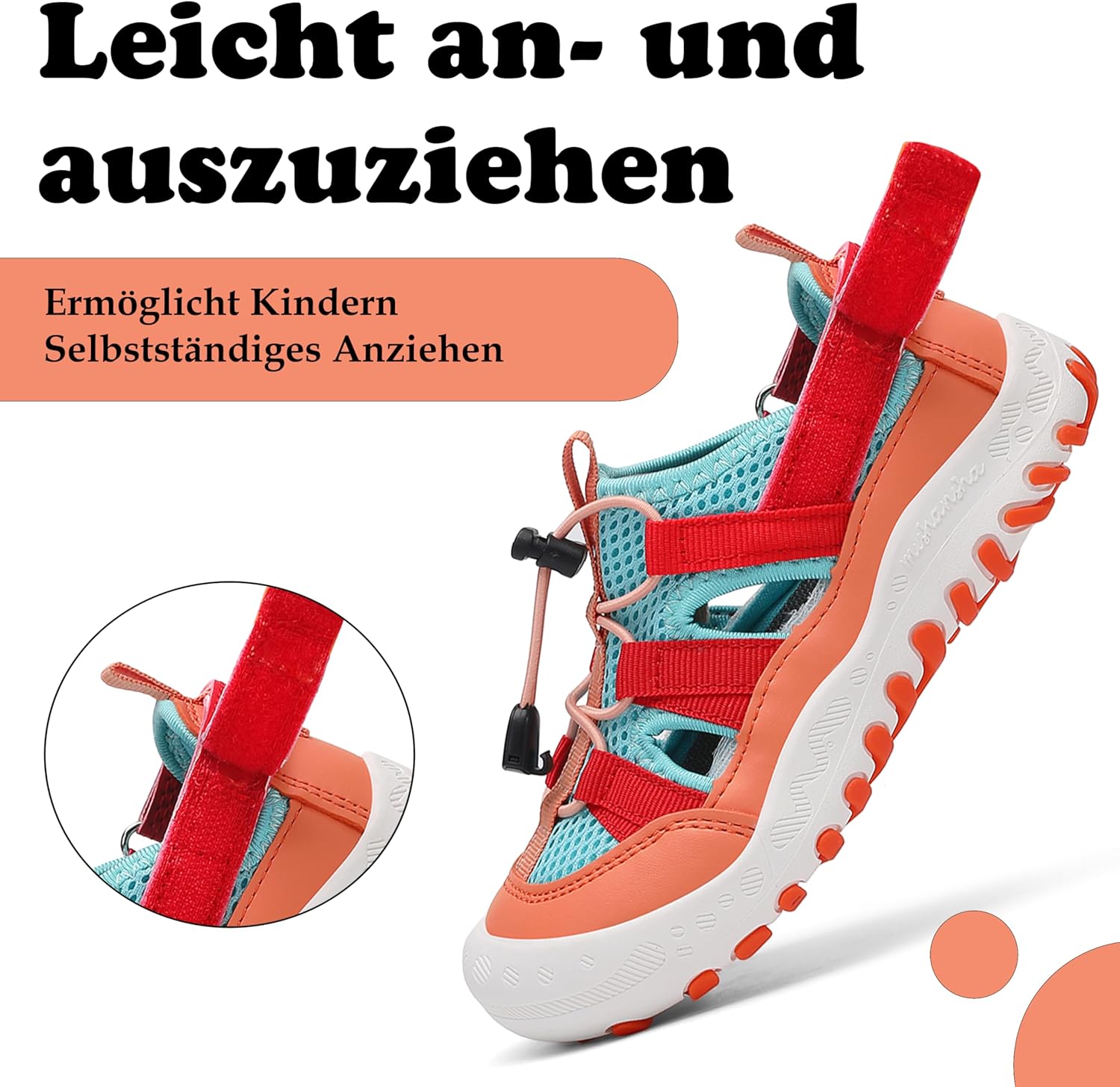 Detalle 2 de Mishansha Geschlossene Sandalen Mädchen Sommer – gepolstert, atmungsaktiv und sicher