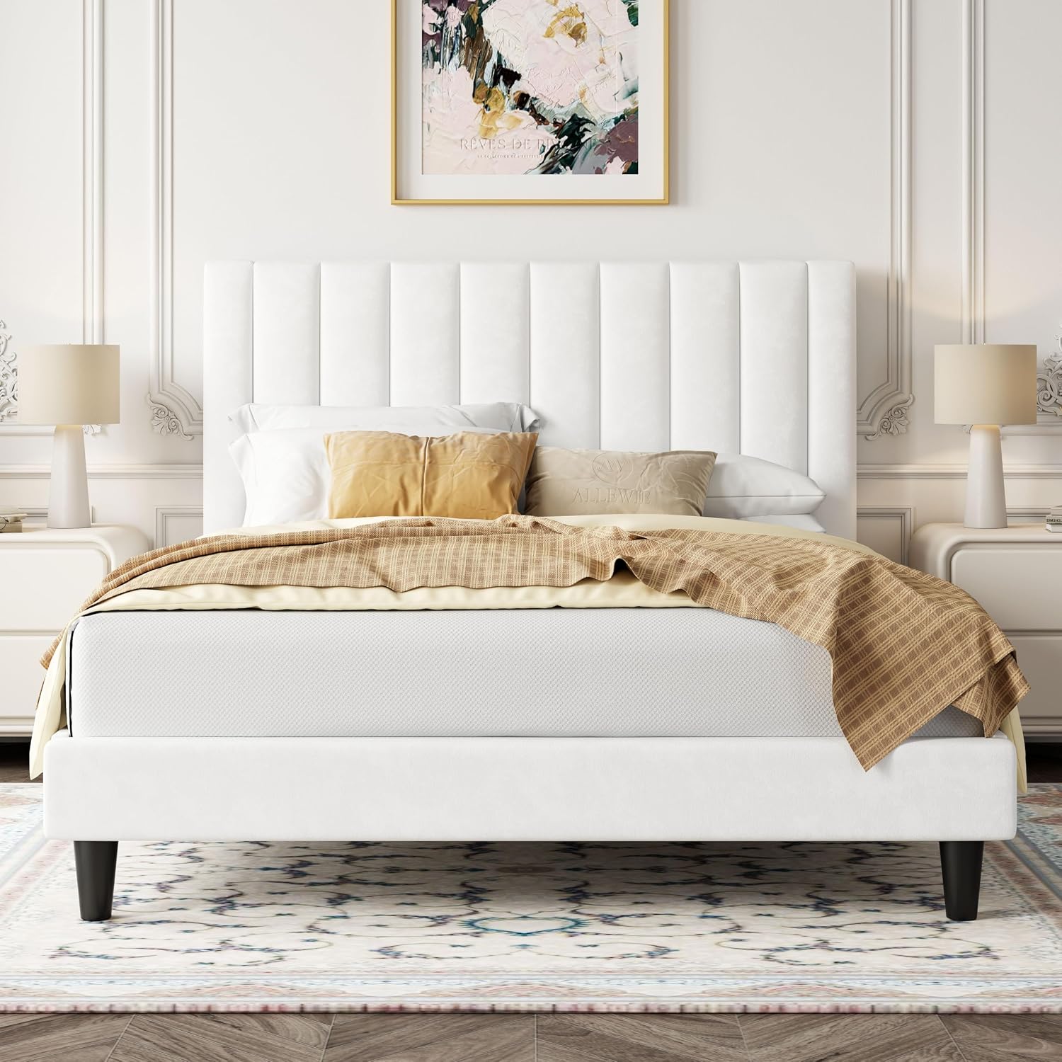 Detalle de Allewie Full Velvet Bed Frame