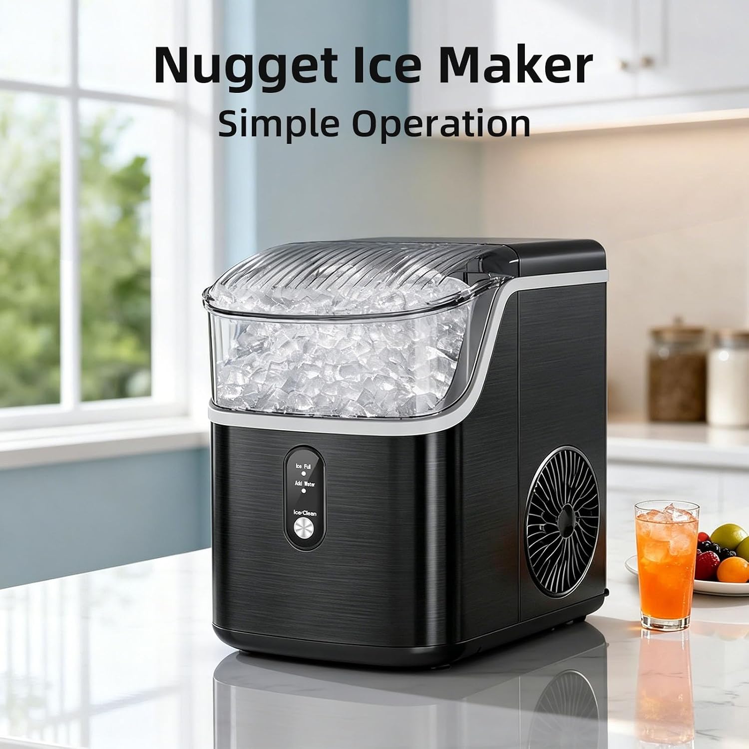 Detalle 2 de Antarctic Star HZB-15NB/S Nugget Ice Maker, Self-Cleaning, 35 lbs/24h