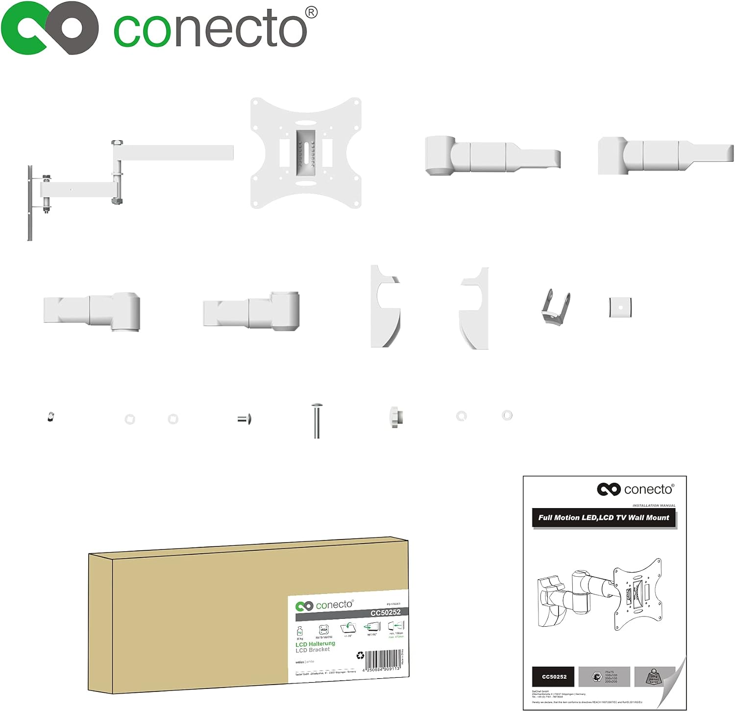 Detalle 1 de conecto SA-CC50252-V2 – uchwyt ścienny do TV i monitora, obrotowy i uchylny