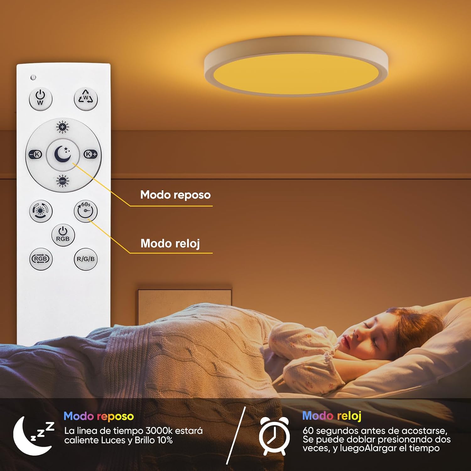 Thumbnail 4 de YiLaie Plafón LED Regulable 24W RGB IP54 para Baño y Salón