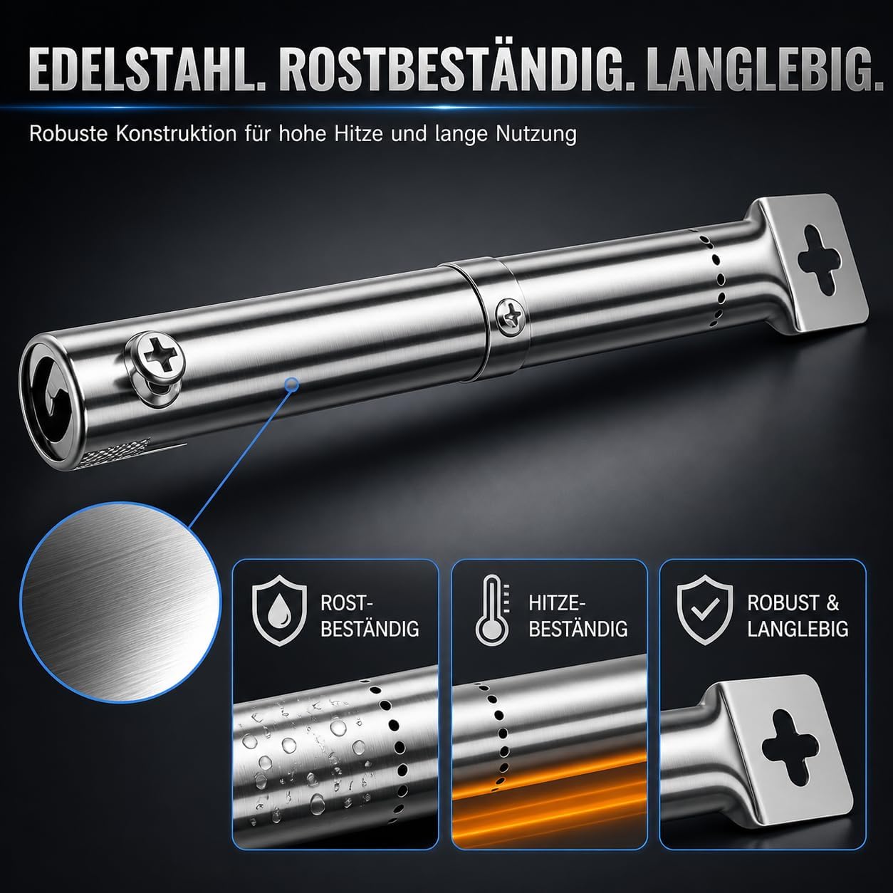 Thumbnail 2 de Uniflasy Universal Gasgrill Brenner 31–45 cm – 4 Stück