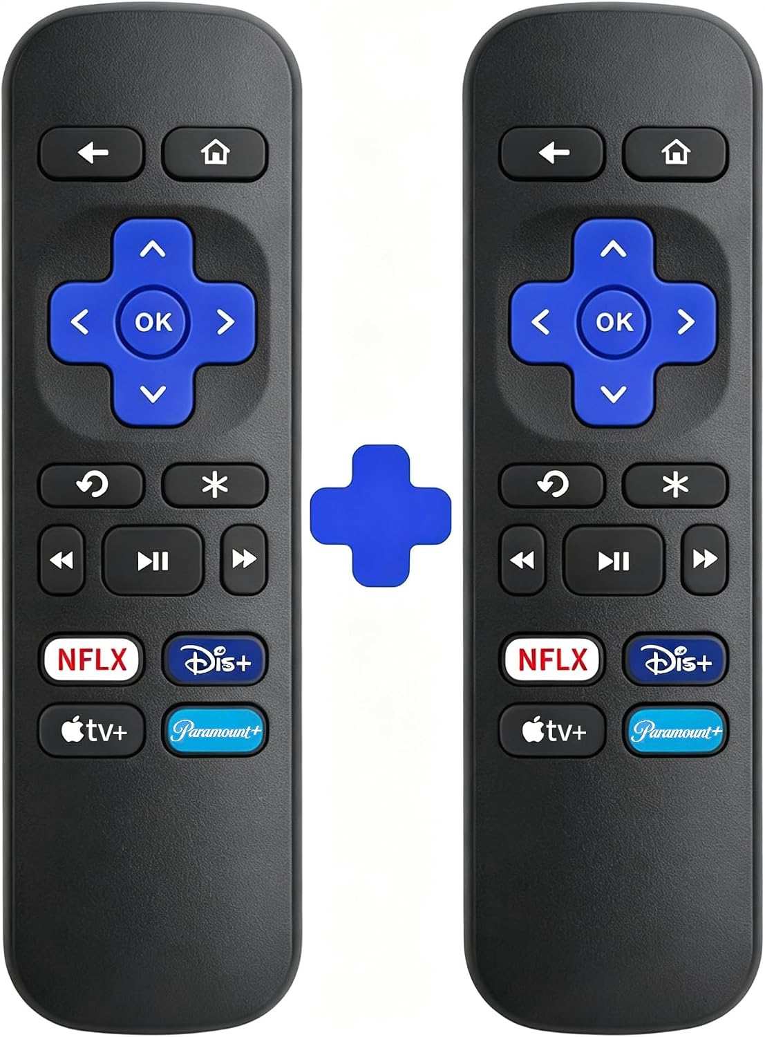 Detalle de Replacement Roku Remote (2-Pack) for Roku Box/Express/Premiere — Not for TVs or Sticks