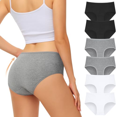 Detalle de FALARY Bragas de algodón cintura media 6 pack (Talla L)