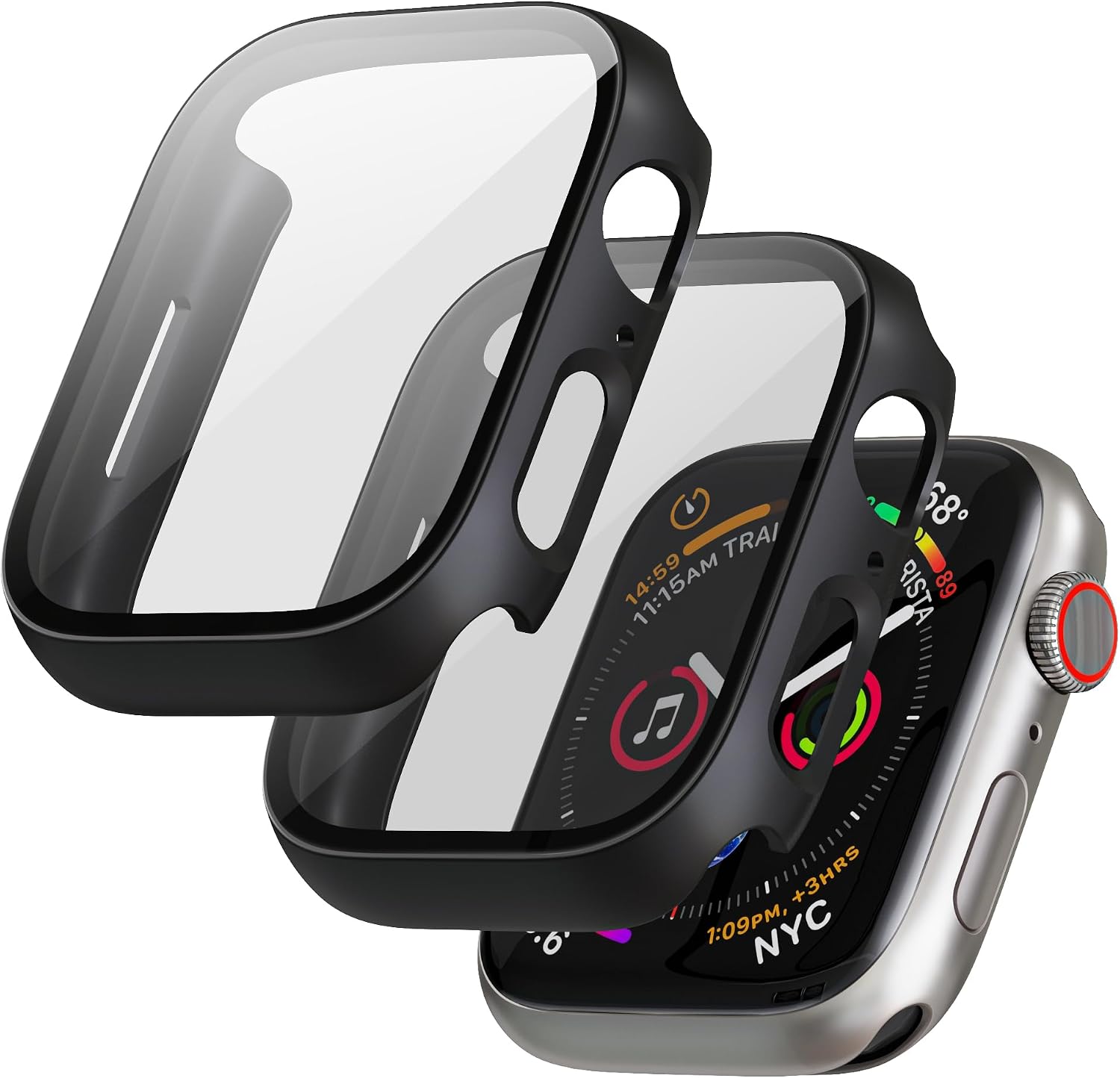 Detalle 2 de Apple Watch 46mm Hülle, 2er Set Schwarz