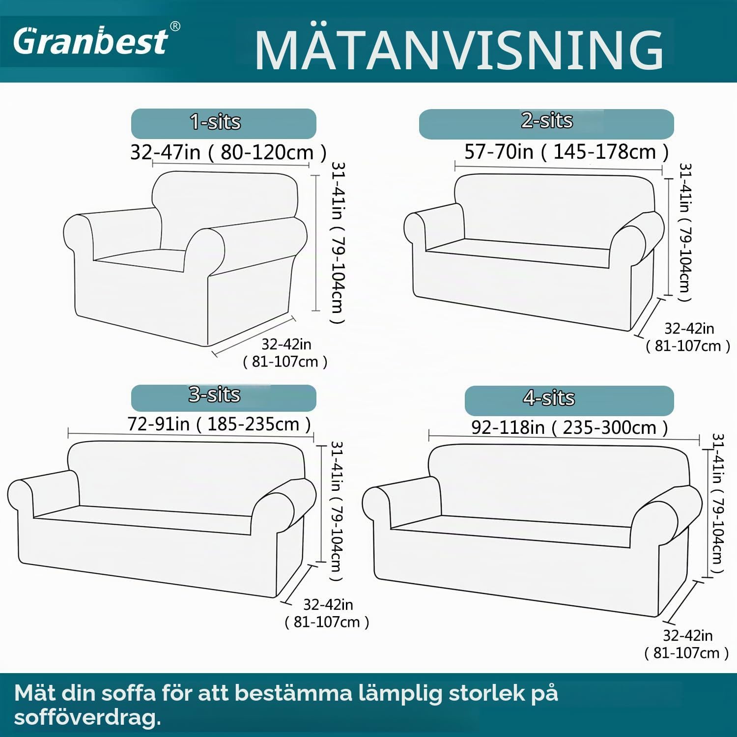 Detalle 2 de Granbest 1 stretchigt sofföverdrag i jacquard, vinrött och vattenavvisande
