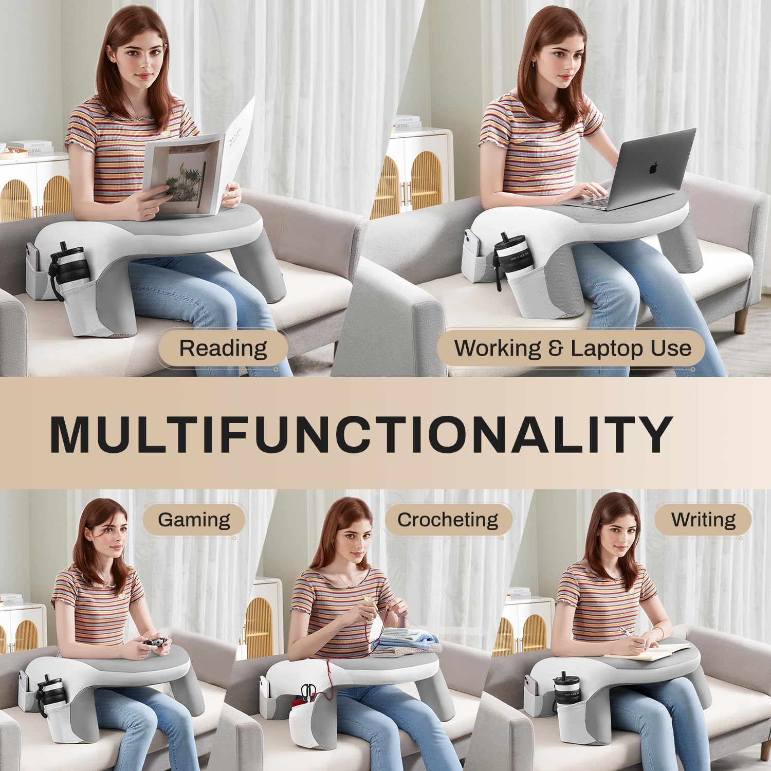Thumbnail 6 de WOGAHEV Laptop Lap Desk with Memory Foam Armrest ๐