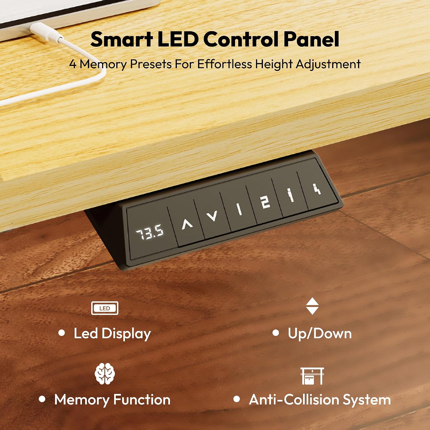 Detalle de Electric standing desk 73.5 to 118cm