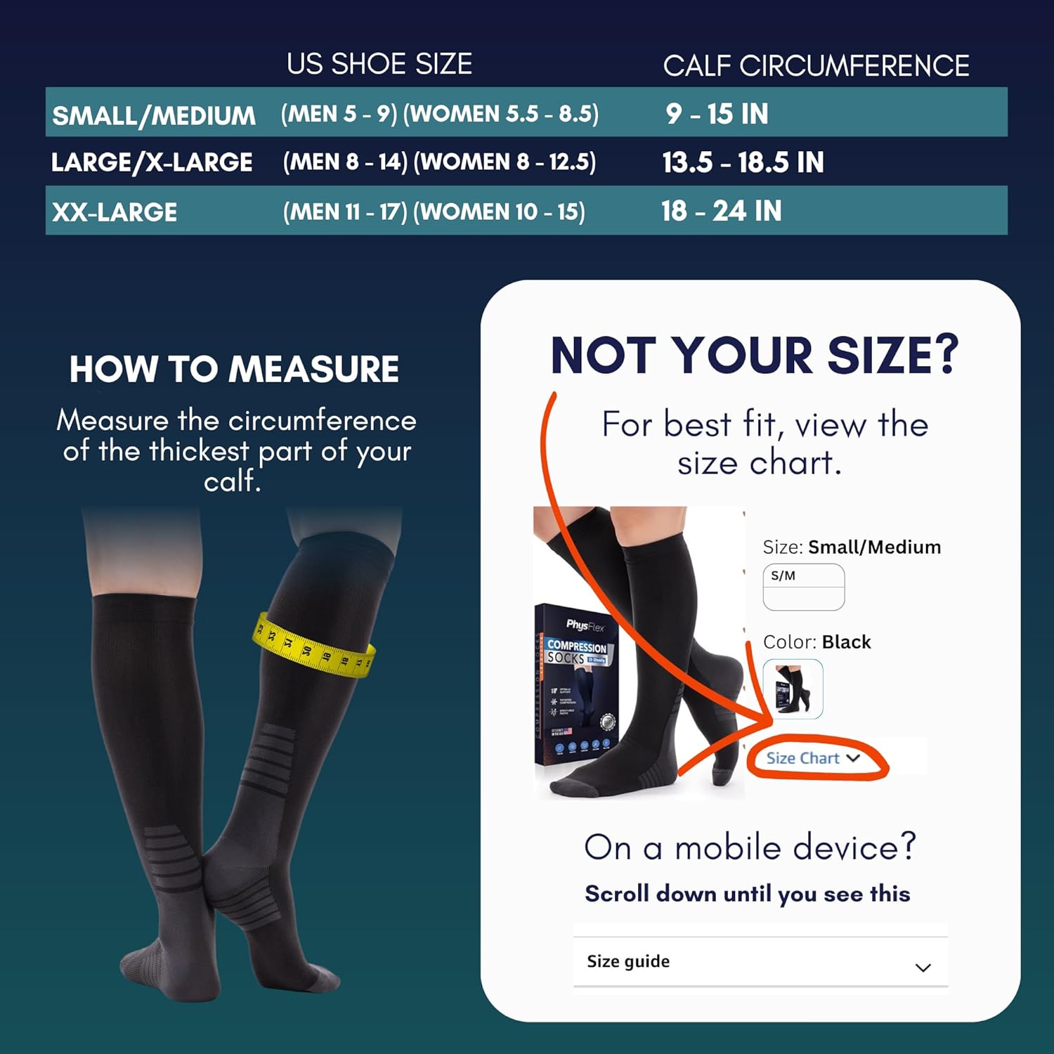 Thumbnail 1 de Compression Socks for Women & Men 20-30 mmHg for Circulation Support