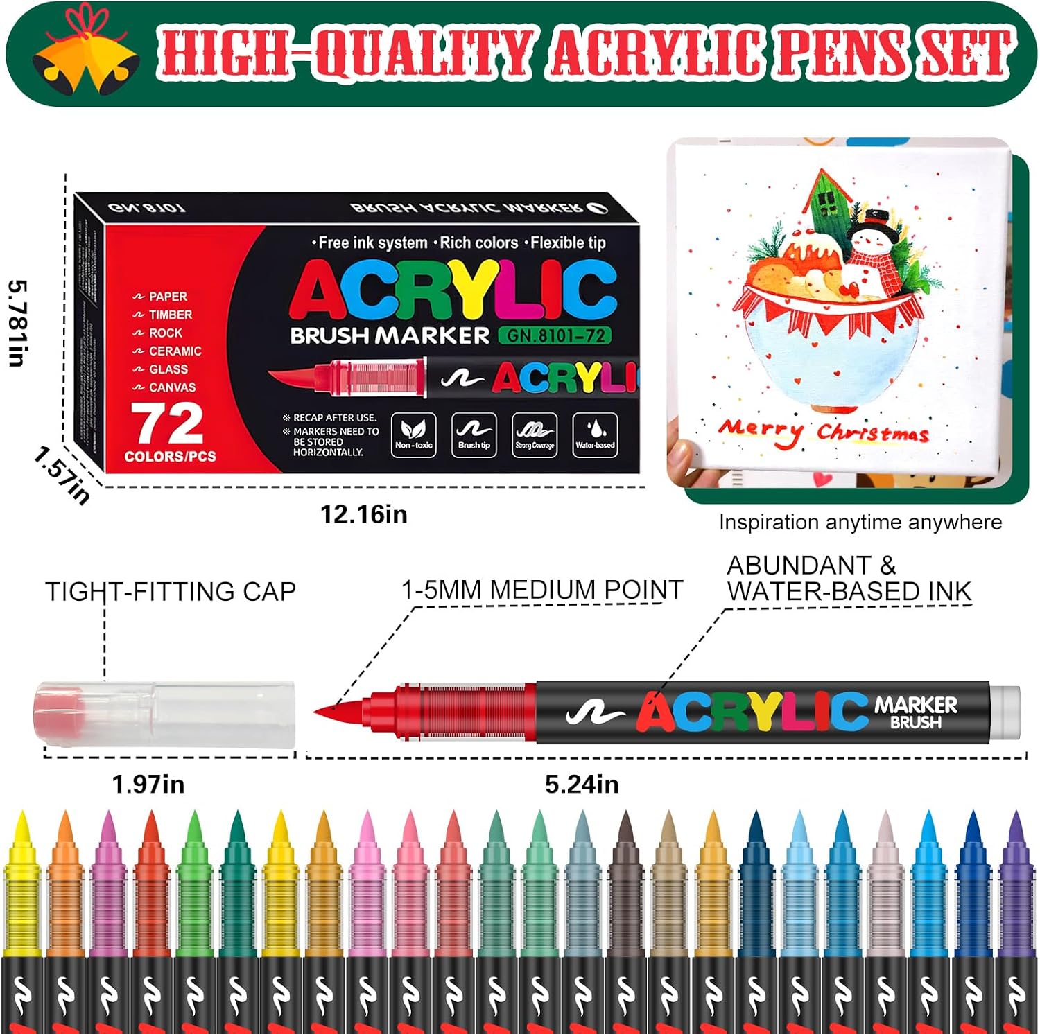 Thumbnail 5 de Amamao Acrylic Paint Markers, 72 colours