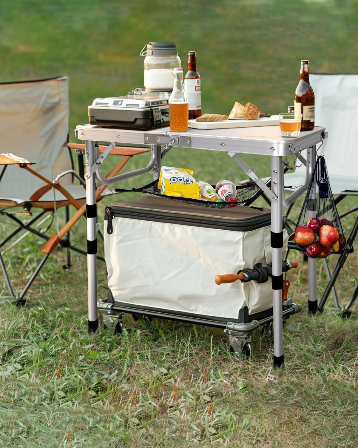 Detalle 2 de Sportneer Mesa camping 3 alturas 60x40 cm