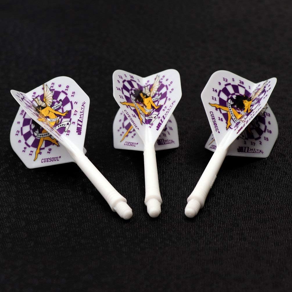 Detalle de Ensemble de 3 fléchettes avec arbre intégré CUESOUL (forme Standard) et volants