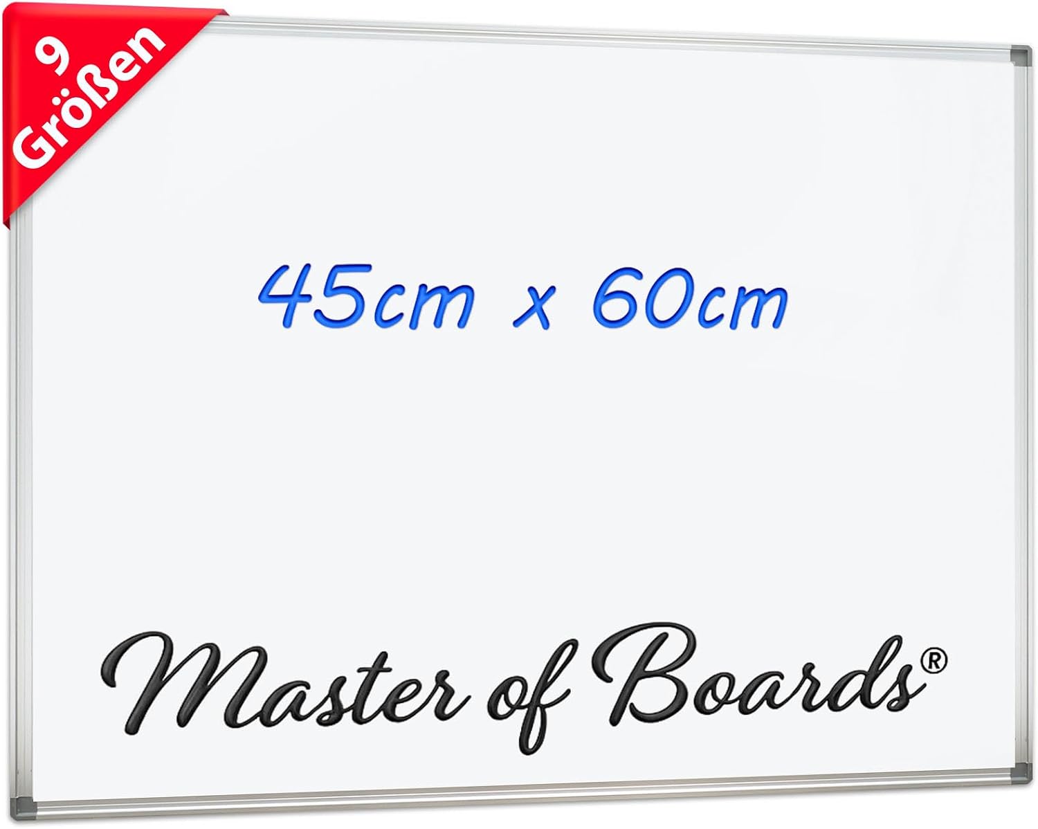 Detalle de Mob Magnetisches Whiteboard 115x85 cm - Alurahmen, abnehmbare Stiftablage, Magnettafel