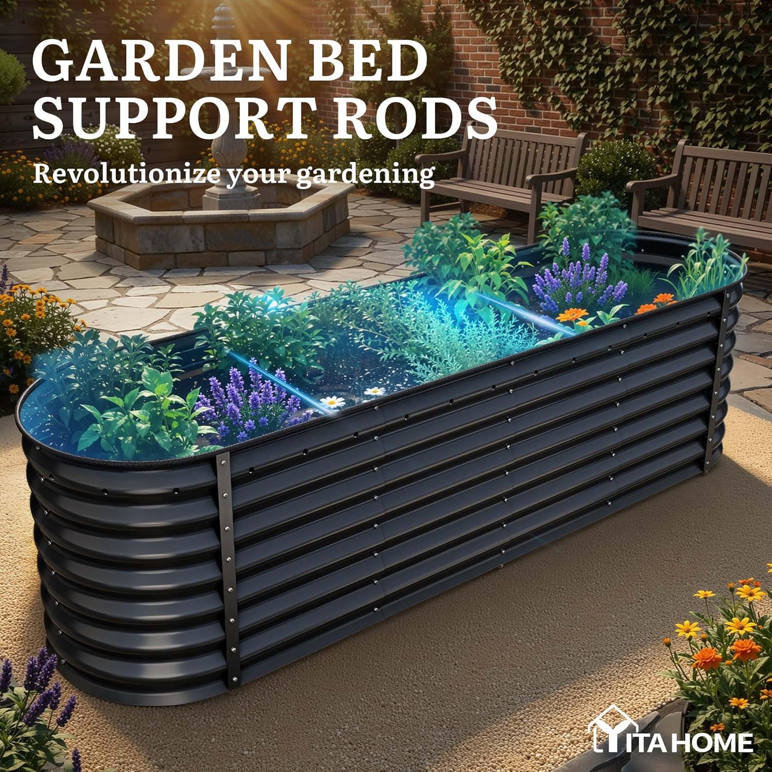 Detalle 2 de YITAHOME Raised Garden Bed 96x24 ft 239 gal