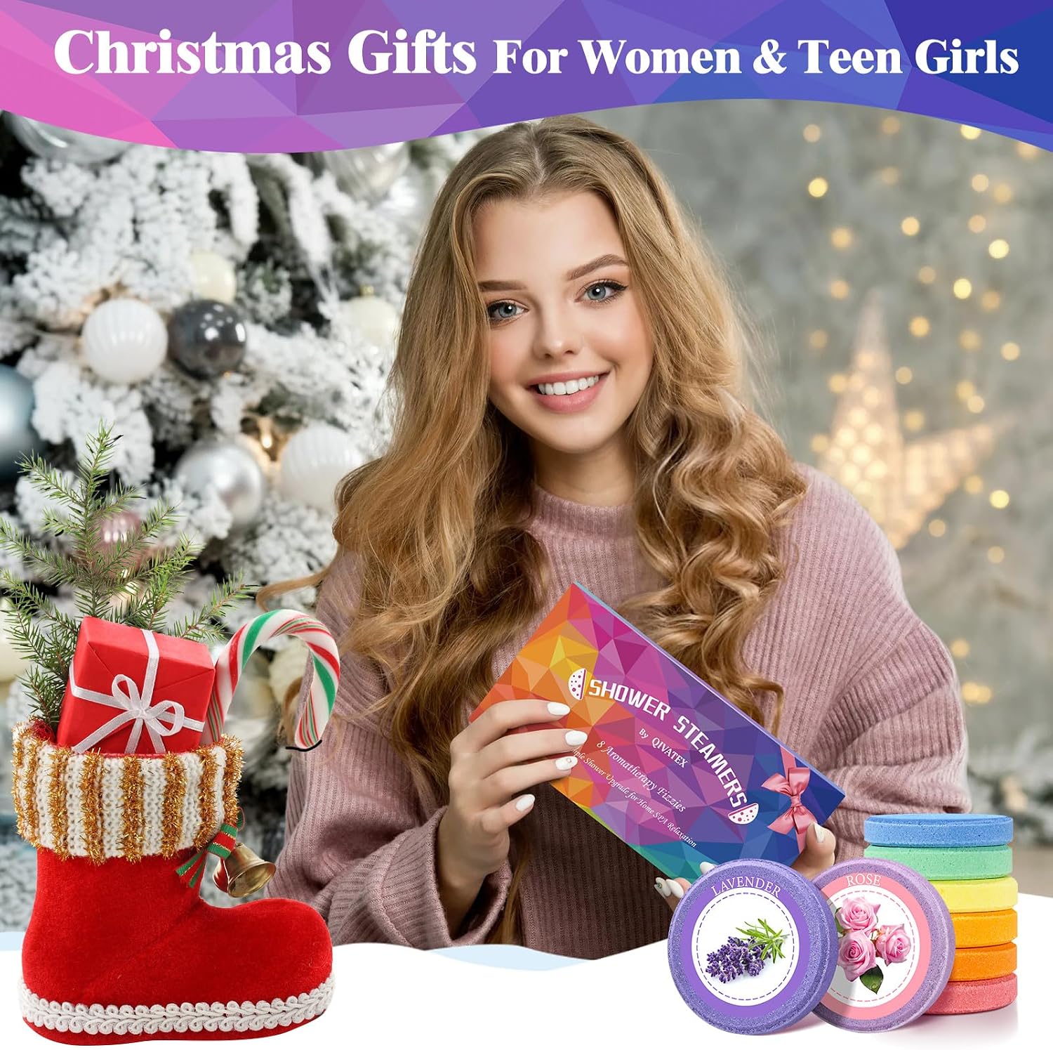 Thumbnail 6 de Qivatex Duschdampfer Aromatherapie (8er Set) – Geschenke für Frauen & Muttertag mit 8 Düften