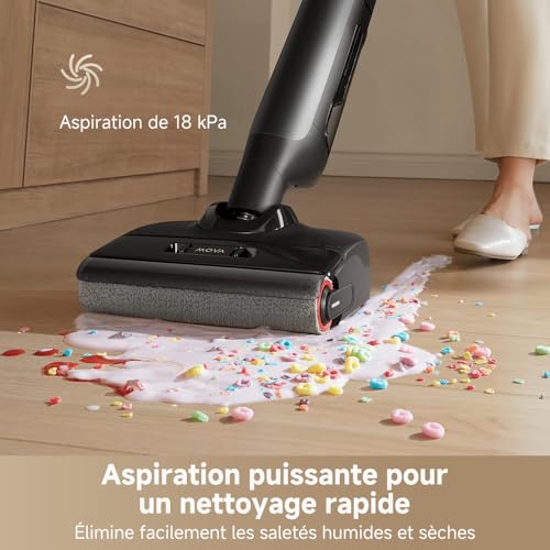 Detalle de MOVA M10, Aspirateur Laveur sans Fil avec Lavage à l'eau Chaude – efficacité 2-en-1 à domicile