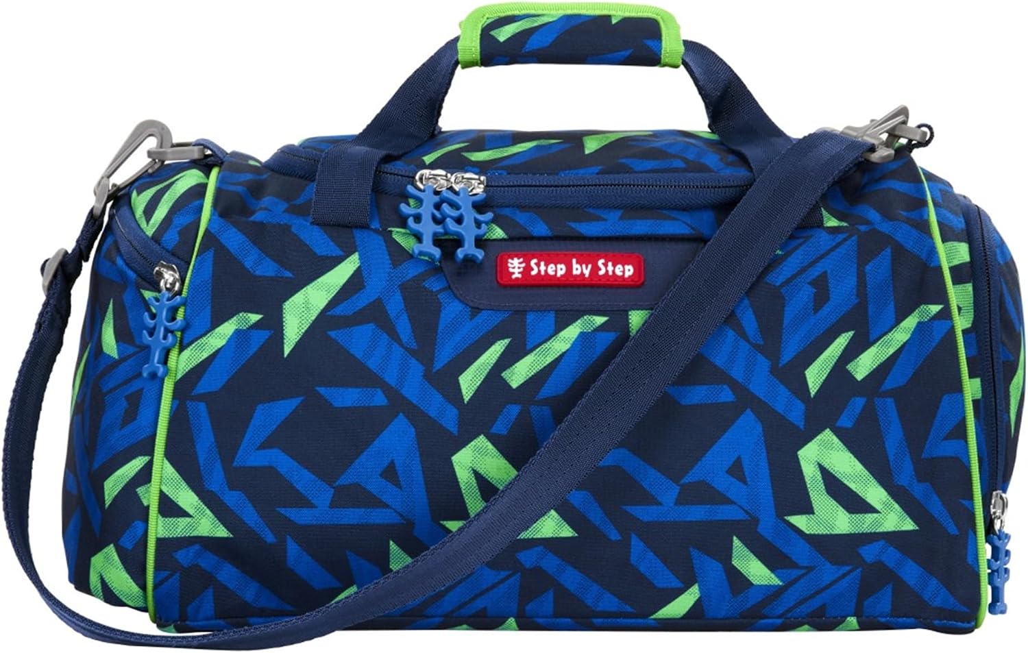 Detalle de Step by Step Sporttasche Wild Cat Chiko, schwarz/grün – 13 L, Nasswäschefach, verstellbarer Tragegurt