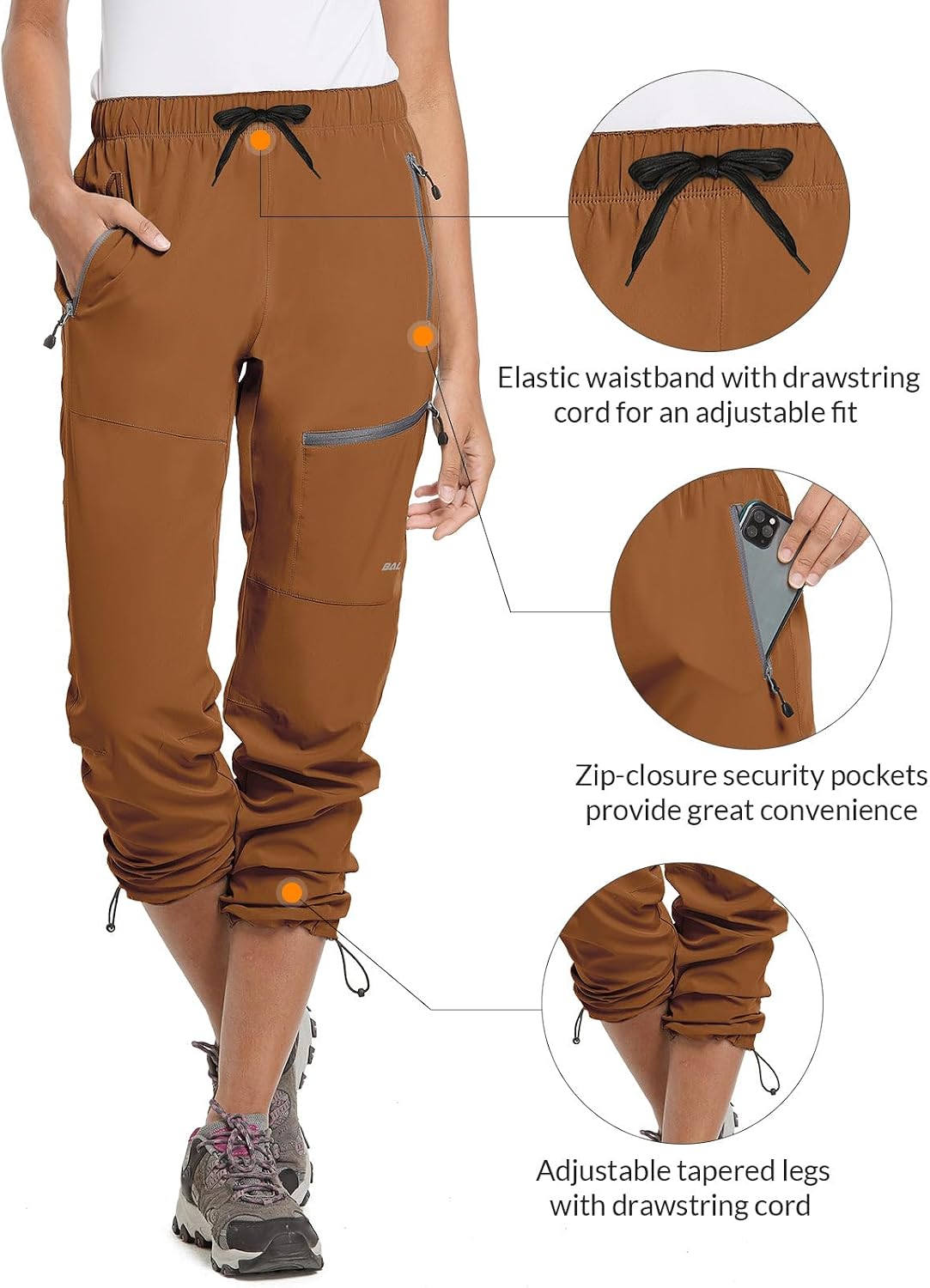 Detalle 2 de baleaf Damen-Trekkinghose Wasserdicht UPF 50+