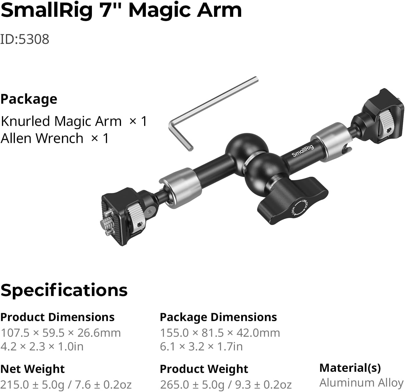 Thumbnail 6 de SMALLRIG 7" Magic Arm 1.5kg