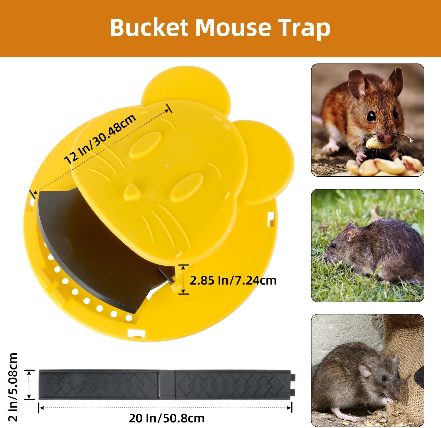 Detalle de Pirosim 3pc Bucket Mouse Trap with Auto-Reset, Multi-Catch Design
