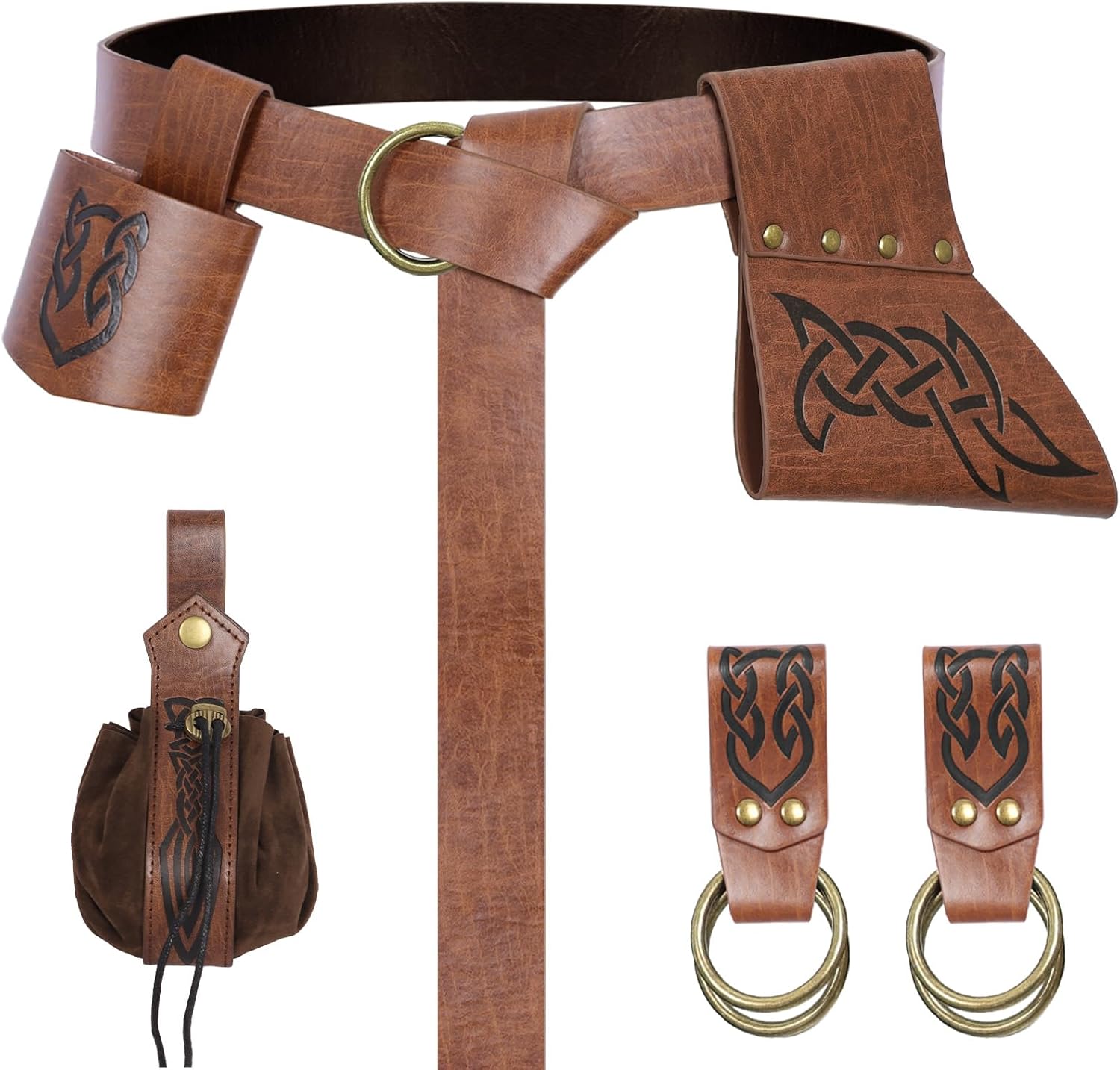 Thumbnail 5 de 6-Piece Medieval Renaissance Sword Belt Set for Pirate Costumes