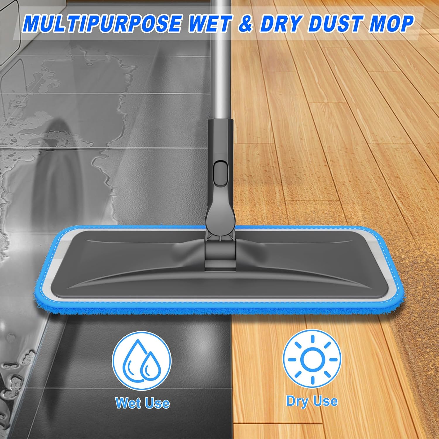 Thumbnail 5 de BPAWA Microfibre Mop with 150cm Adjustable Handle