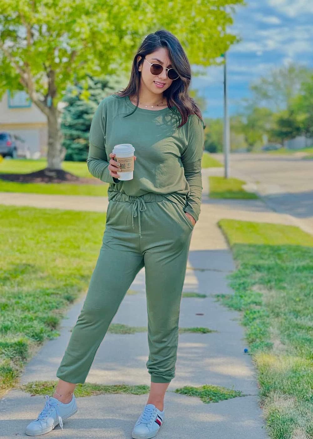 Thumbnail 4 de PRETTYGARDEN Women’s Fall 2-Piece Lounge Outfit Set (Long Sleeve Top + High-Waist Joggers)