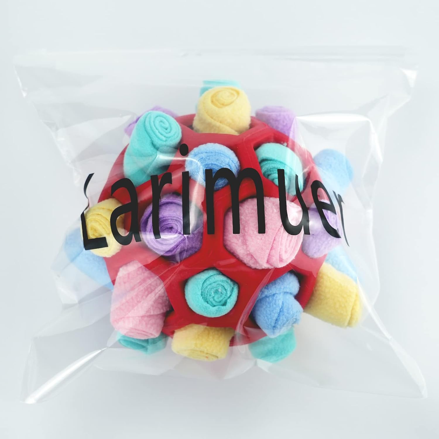 Detalle 2 de Larimuer Schnüffelball für Hunde (Schnüffelteppich/Schnüffelspielzeug) in Rosa & Macaron